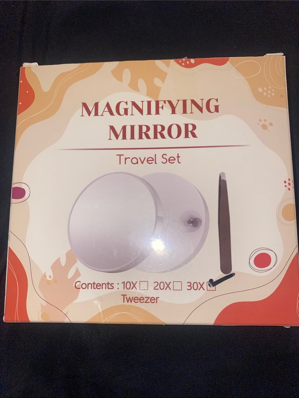 NWT. Travel Magnifying Mirror with Tweezers. 30x Magnification